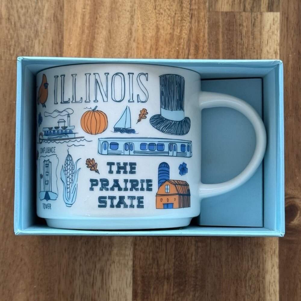 Starbucks Illinois Been There Series Coffee Mug 14‎ Oz Collector BOX DAMAGED